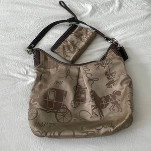 Coach tan/champagne with wristlet